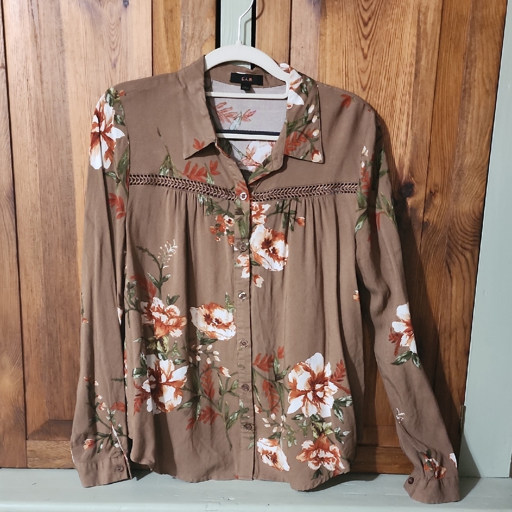 Elegant Floral Button Down Shirt